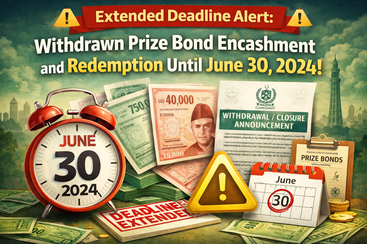 Extended prize bond deadline notice