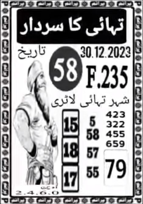 Thai Ka Sardaar Thai Lottery Guess Papers 30/12/2023