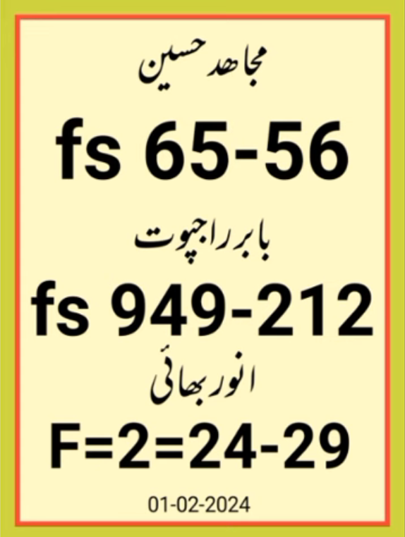 Mujahid Hussain Babar Rajpot anwar bhai First second guess paper 01/02/2024