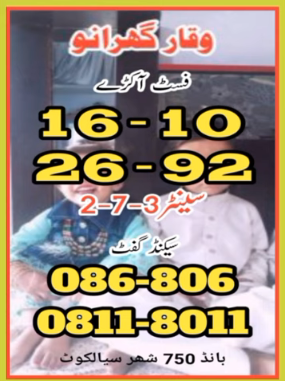 Waqar Gharano First Akray 750 Prize Bond Guess Paper