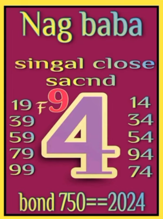 Naag Baba Single Close 750 Prize Bond Guess Papers 15/01/2024